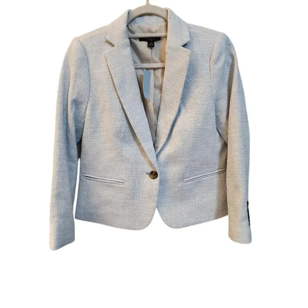 Women's NWT Ann Taylor Petite Newbury Blazer Textured Size 4